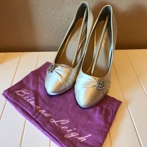 Beautiful Ivory High Heels with Jewel accent